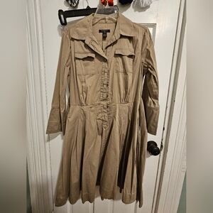 Banana Republic Khaki Midi Shirtdress